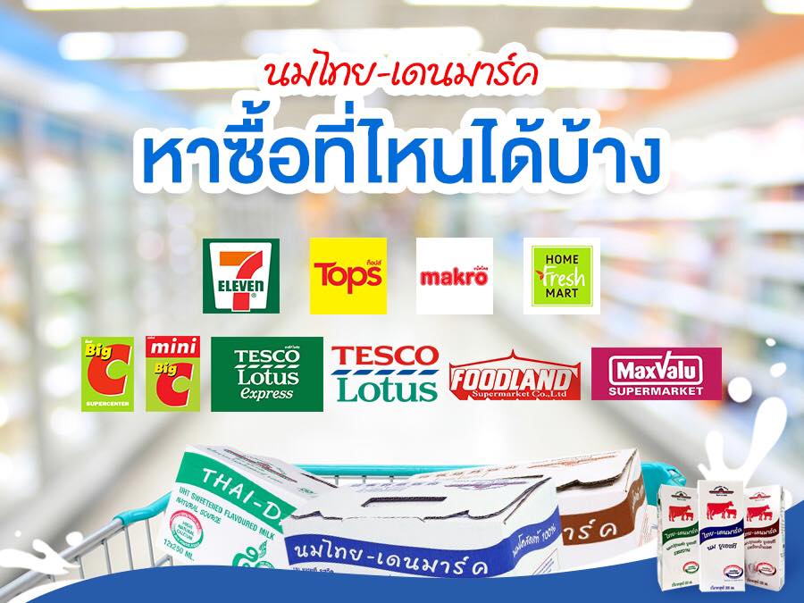 ไทย-เดนมาร์ค สามารถหาซื้อได้ตามห้างสรรพสินค้า